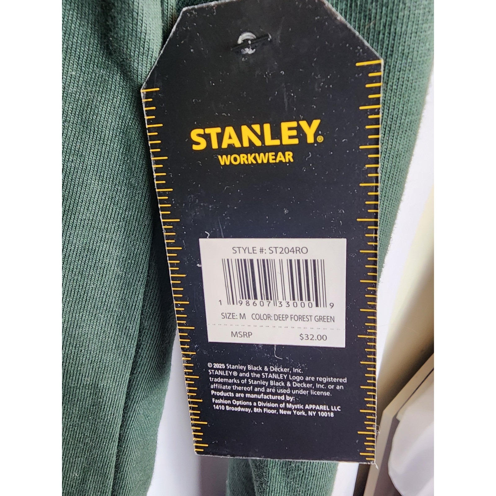Stanley Workwear Mens Henley Long Sleeve Shirt Deep Forest Green St204ro New — image 4 of 8